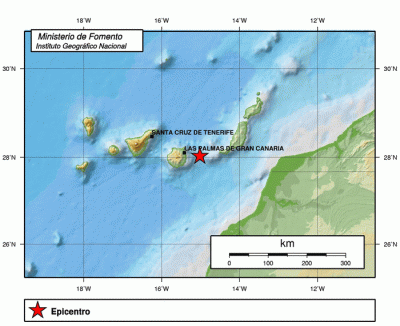 Erdbeben bei Gran Canaria im Atlantik.