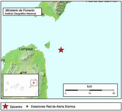 Erdbeben zwischen Fuerteventura und Lanzarote.