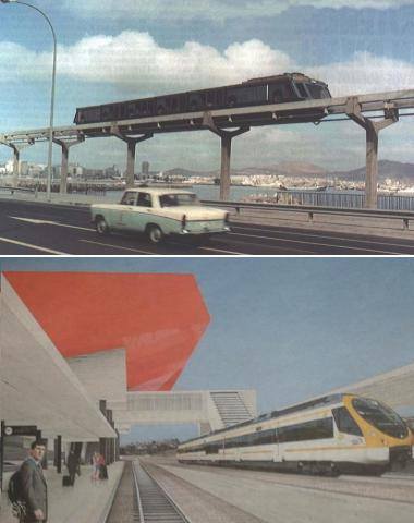 Der Testzug 1974 und der geplante Schnellzug heute...