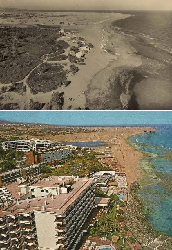 So sieht es aus, wenn man 1960 und 1988 Maspalomas fotografiert...