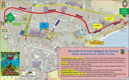 RECORRIDO CABALGATA CARNAVAL MASPALOMAS 2014